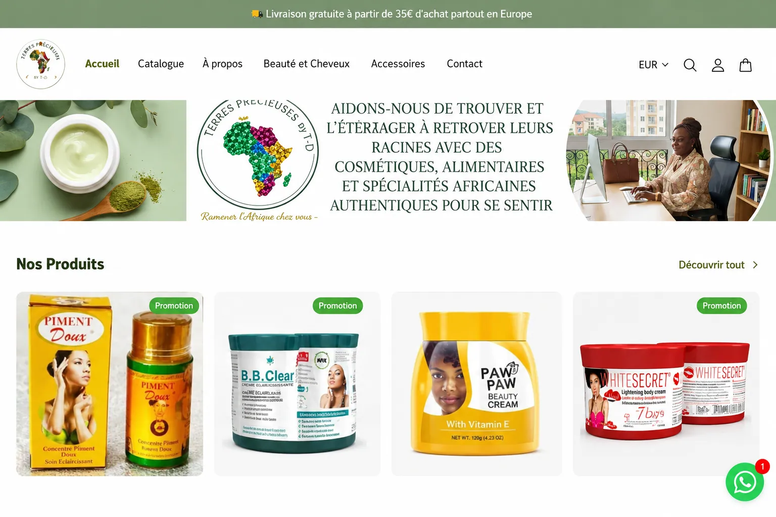 Boutique Shopify produits africains — création e-commerce